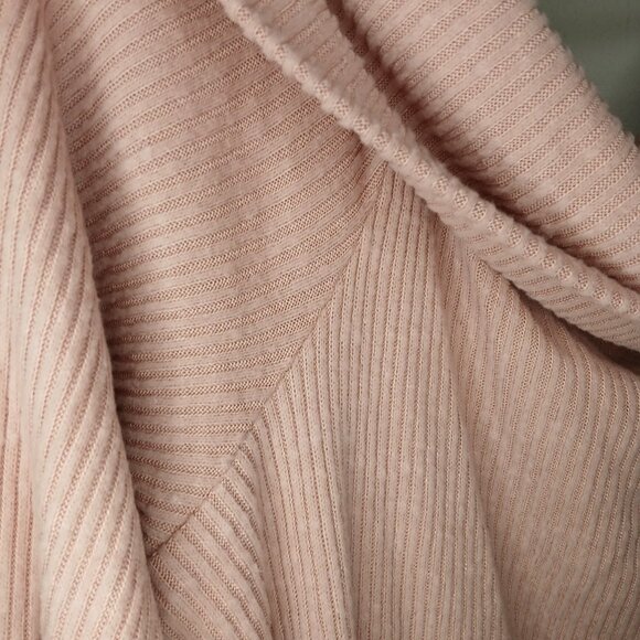 UEC Maurice's Cowl Neck Cinch Shoulder Sweater Blush Pink Ribbed Coquette sz 1X - Picture 3 of 13
